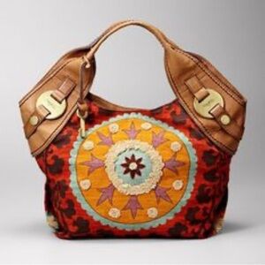 Fossils Fifty-Four Taryn Satchel vibrant colored funky vintage handbag